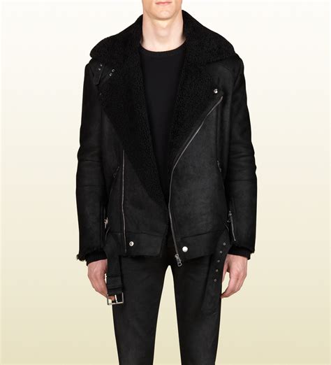 gucci shearling coat men's